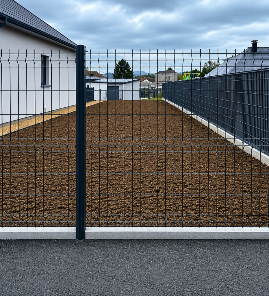 Cloture rigide pavillon construction Flers