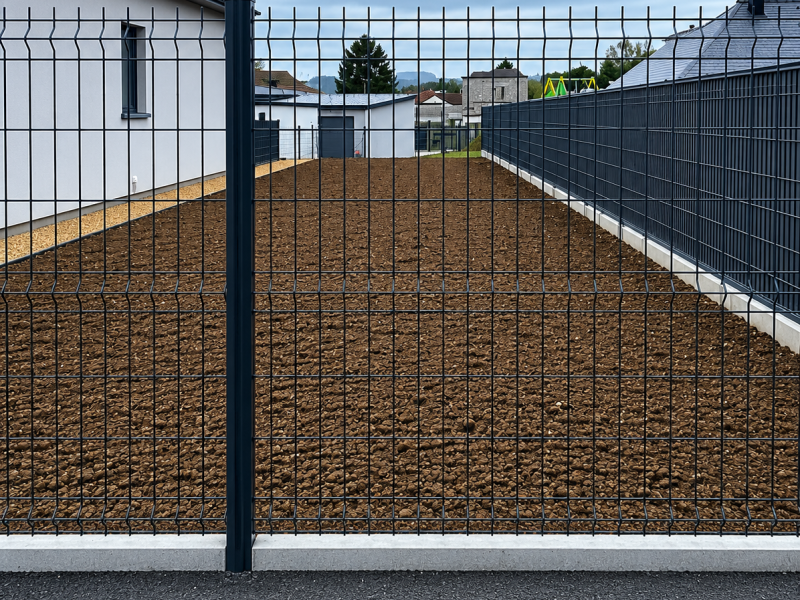 Cloture rigide pavillon construction Flers